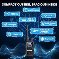 BAOFENG GT-5R Mini 5W Dualband-Handfunkgerät, kabellose App-Programmierung, 999 Kanäle, Dual-PTT, USB-C-Aufladung, Airband-/FM-Empfänger, tragbares Taschen-Walkie-Talkie (3 Packungen, Grau) – Ansicht 2