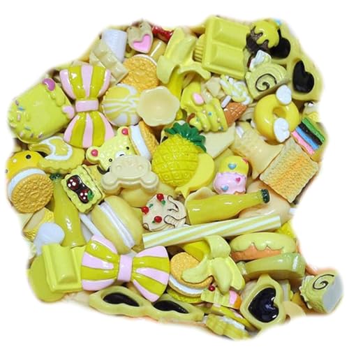 Image of Ulalaza 100pcs Slime Charms Mixed Set Resin Flatback Making Supplies For DIY Craft Making And Ornament Scrapbooking Beads Assorted Candy Fruit Cake Ornament