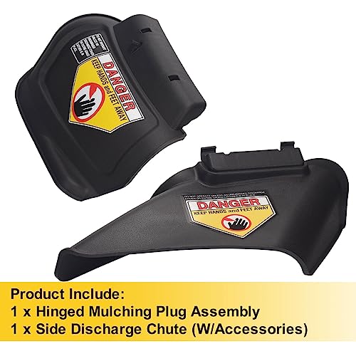 MWEDP 731-07486 987-02516A Side Discharge Chute and Hinged Mulching Plug Compatible with MTD 21\" Deck Chute Lawn Mower & Lawn Tractor, for Troy Bilt Craftsman Lawn Mower (W/Accessories)