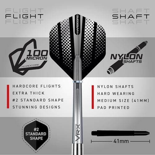 RED DRAGON Rebel 24g - Tungsten Darts Set with Flights and Stems - 3