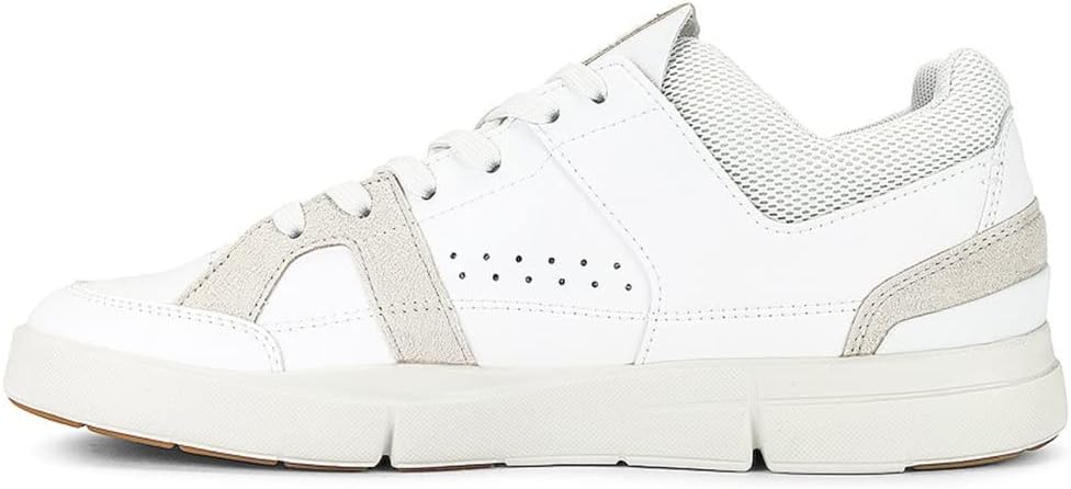 On Women's The Roger Clubhouse Sneakers, White/Sand, 8 Medium US