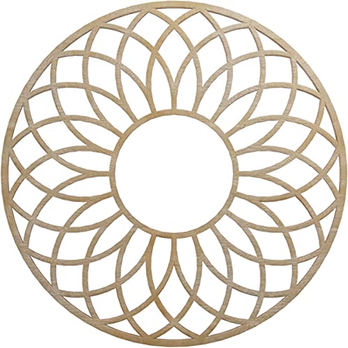 Image of Ekena Millwork 24 inchOD x 8 1 /4 inchID x 1 /4 inchT Cannes Wood Fretwork Pierced Ceiling Medallion, Birch