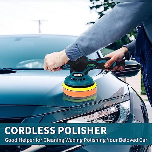 Cordless Car Buffer Polisher With 2Pcs 12V Lithium Rechargeable Battery, Portable Brushless Polisher Kit With Variable Speed For Polishing/Buffing/Waxing/Sanding/Grinding #TOP1