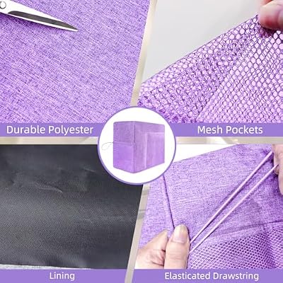 ALSLEA Sewing Machine Dust Cover with 4 Storage Pockets Foldable Sewing Machine Protective Cover Compatible with Brother, Singer Sewing Machine (Purple)