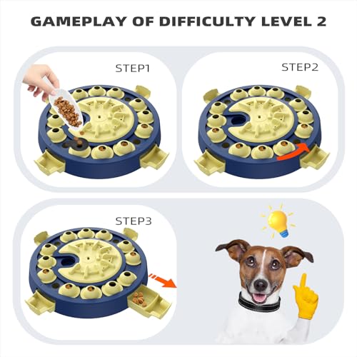 KADTC Dog Puzzle Toys Advanced Brain Mental Stimulation Interactive Treat Puzzles Mind Boredom Games Level 3 in 1 for Small/Medium/Large Smart Dogs Puppy Mentally Stimulating Cognitive Enrichment Toy - Thumbnail 4