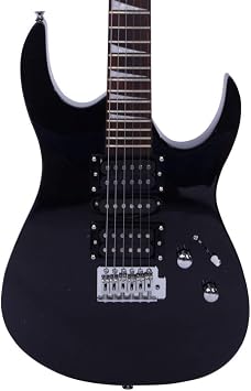 Electric Guitar,Novice Entry Level 170 Electric Guitar HSH Pickup, with Bag Strap Paddle Rocker Cable Wrench Tool,Great Electric Guitars for Beginner Starter (Black)