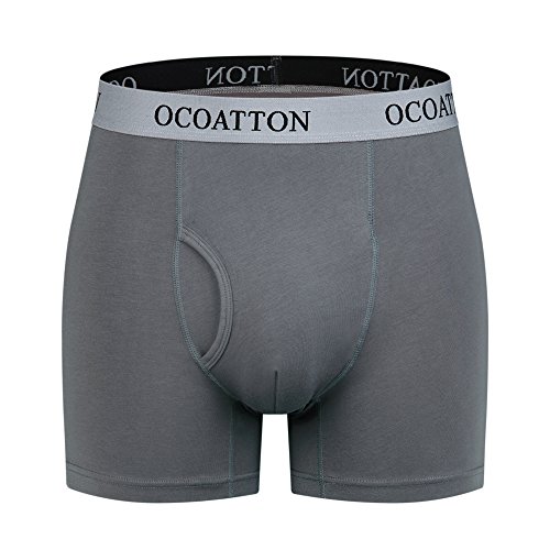 Men's Boxer Briefs Big and Tall Combed Cotton Underwear Open Fly 6-Pack3