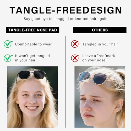 KUGUAOK Polarized Aviator Sunglasses for Women Men Fashion UV Protection Tangle Free Sun Glasses Vintage Trendy Shades4