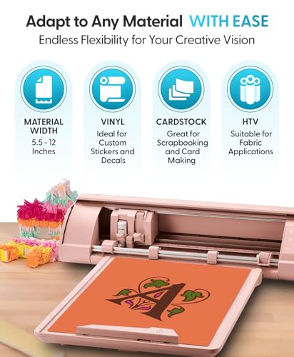 Image of Silhouette America Cameo 5 Alpha (α) - Smart Cutting Machine for Print & Cut - Quiet Operation with AutoBlade, Studio Software, Cutting Mat- Vinyl, Paper & Fabric Compatible - Matte Pink