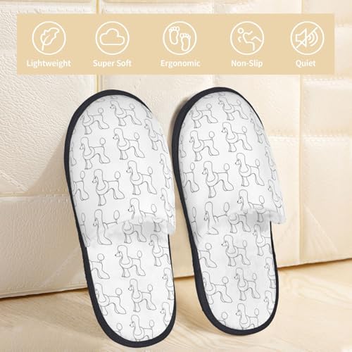 Poodle Dog Print Women Slippers Home Furry Shoes Keep Men Couples Shoes Warm For Women-3