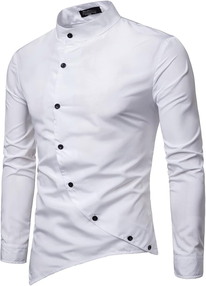 Mens Business Dress Shirts Long Sleeve Stretch Slim Button Down Shirt Casual Stylish Dress Shirt for Men