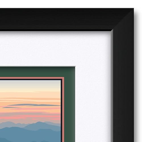 Blue Ridge Parkway Appalachian Mountains Professionally Framed & Matted Art Print From Travel Artwork By Artist Paul Leighton Framed Art Size: 18" X 24" #TOP1