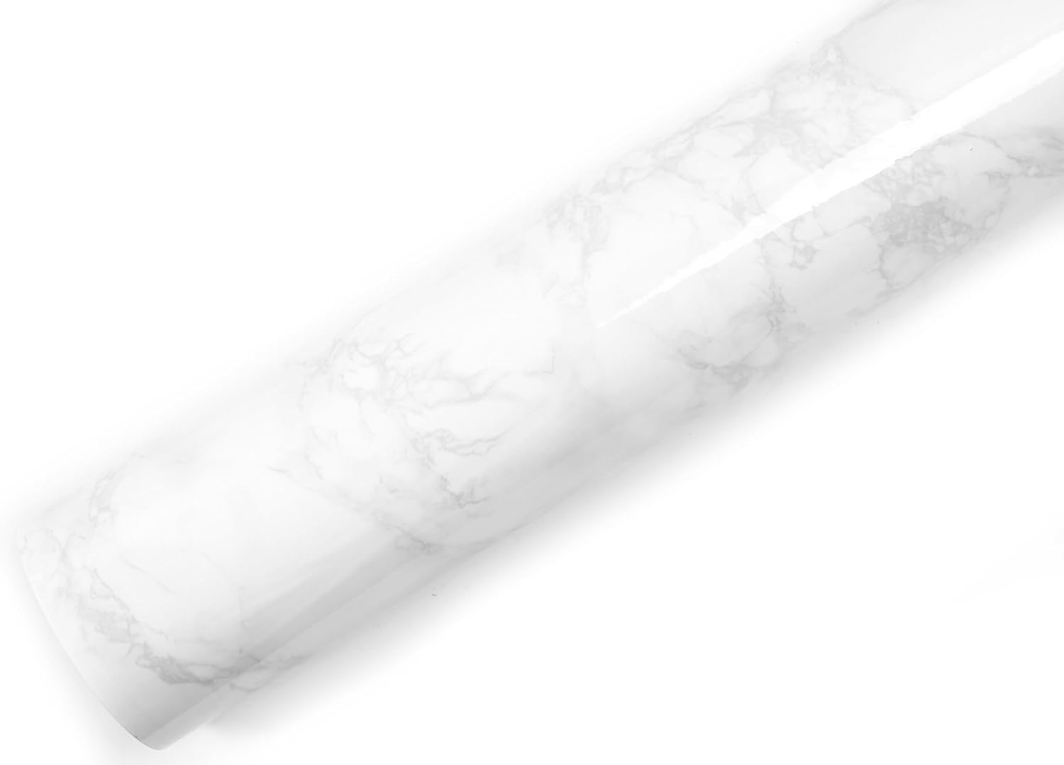 ROSEROSA Peel and Stick Glossy Faux Marble Architectural Film Self-Adhesive Vinyl Film Wallpaper Door Wrap Counter Top Border Mirror Molding Trim PGS408