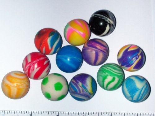 SuperBouncyBalls.com ~ 12 ~ Hi Bounce Balls ~ 27mm 1 Inch ~ New