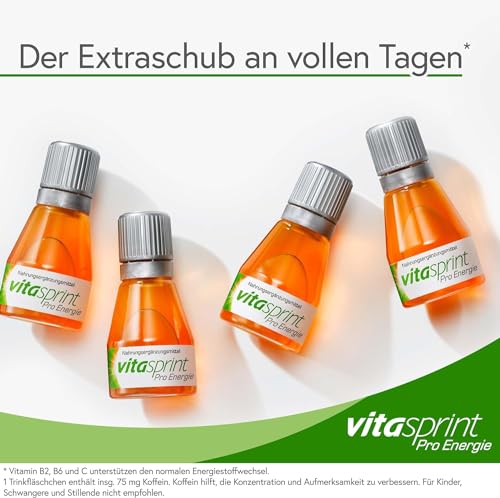 Vitamine - Vitasprint Pro Energie, 24 St. – Das Nahrungsergänzungsmittel mit dem Extraschub* an Vitaminen wie Vitamin B6 und Vitamin C, Ginsengwurzel- und Guaranasamen-Extrakt für mehr Energie