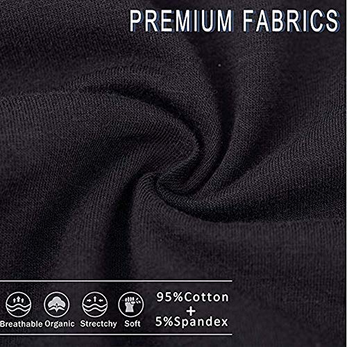 Anktry Women's Soft Cotton Briefs Underwear Breathable Solid Color High Waist Full Coverage Ladies Panties Multipack (L, 5Black) #TOP4