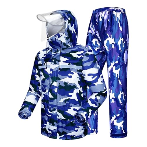 Combinaison de Pluie Homme Femme de Travail Tenue de Pluie Homme Femme Veste Imperméable + Pantalon Imperméable Vêtements Imperméables Ensemble Impermeable 2 Pieces Veste Réfléchissante + Surpantalon