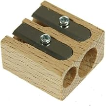 M+R Sharpener Block Shape Double Material Wood Beech for Pens 8.2 mm-11.2 mm Double Sharpener 1 Piece