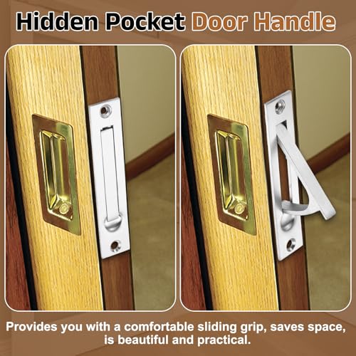 Poignée de porte de poche lot de 2 en inox robuste pour ouverture fluide d'armoire