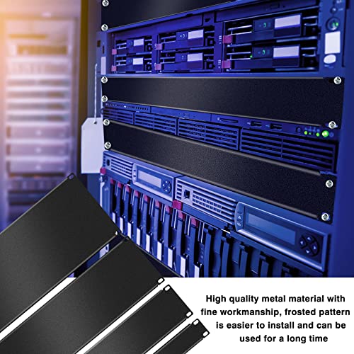 4 Pack 1U/2U/3U/4U Blank Panel 1U Blanking Panel Metal Disassembled Blank Panel Rack Mount Filler Panel For Server Rack Enclosure Or Network Cabinet, Black, 4 Size #TOP5