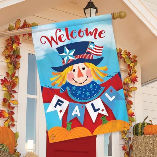 Briarwood-Lane-Patriotic-Scarecrow-Autumn-House-Flag Briarwood Lane Patriotic Scarecrow Autumn House Flag