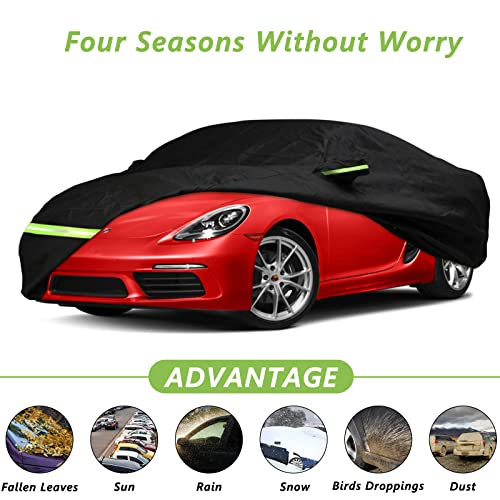 Image of Waterproof Car Cover for 1997-2022 Porsche 718 Boxster /Cayman 986 /987 /981 Car Cover Custom Fit 100%Waterproof Windproof Strap & Single Door Zipper Bands for Snow Rain Dust Protection (718)