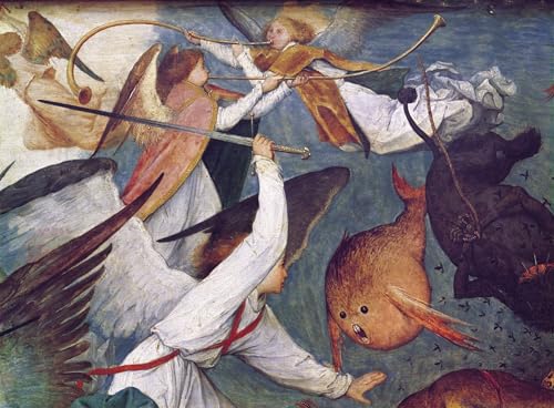 Tableau La Chute des Anges Rebelles de Bruegel l'Ancien grand format 60x90cm pour mur salon