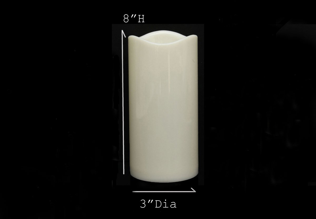 THi Flameless Candles Flickering (2 Pack) Led Pillar Candles Battery Operated Plastic Candles for Home Decor&Weddings Ivory 3