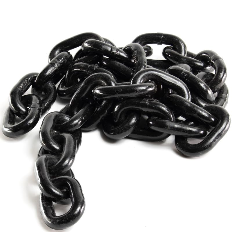 Catena di Sollevamento a 1 Braccio 6mm x 1m - Catena di Ancoraggio ad Alta Resistenza - Catena di gru Robusta Classe 8 con Gancio a Forcella