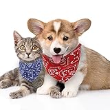 gerFogoo 4 Stück Hunde Bandana Kopftücher, Hundehalstuch mit Halsband, Dreieckstuch Halsdreiecke Hundehalstcher, Einstellbare Hund Halstuch für Welpen Kleine Große Hunde und Katzen(S)