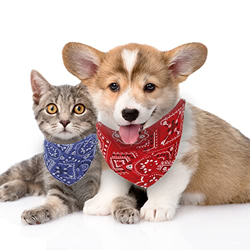 gerFogoo 4 Stück Hunde Bandana Kopftücher, Hundehalstuch mit Halsband, Dreieckstuch Halsdreiecke Hundehalstcher, Einstellbare Hund Halstuch für Welpen Kleine Große Hunde und Katzen(S)