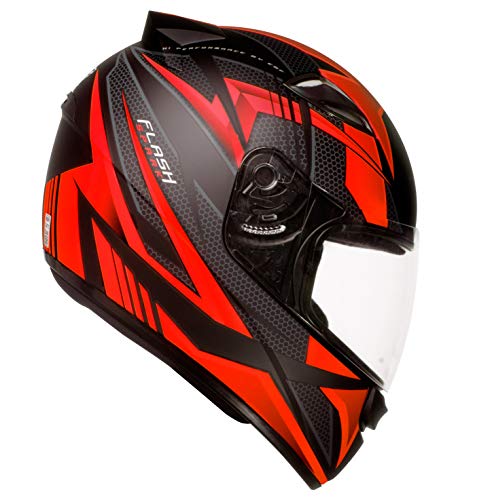 Capacete EBF Capacetes New Spark Flash 56/Preto Fosco/Vermelho