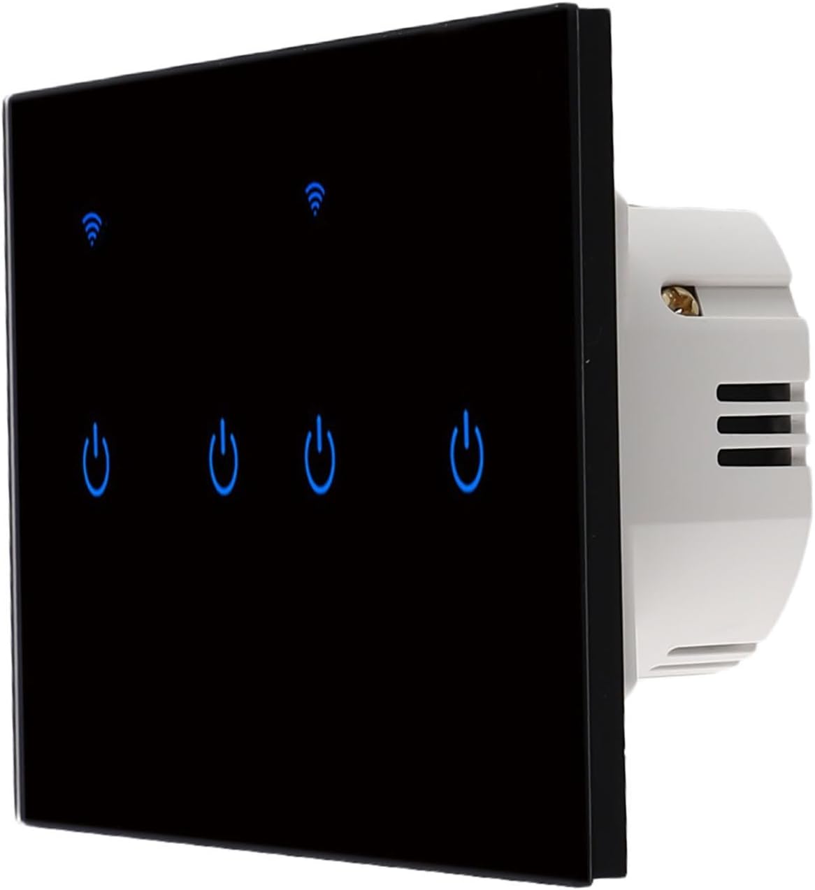 Smart Dimmer Switch, Touch Switch Wall Mount Smart Light Switches Smart Home For Tuya App Remote/Voice Control(4 Gang-Black)