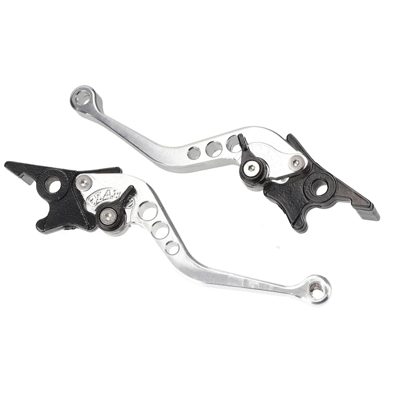 Gjihkwgz Silver Motorcycle Brake Clutch Lever 1 Pair Universal Motorcycle Clutch Brake Handle Lever Aluminum Alloy Scooter Modification Double Disc Brake Clutch Brake Lever(Silver)