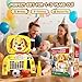Toys for 1 Year Old Boy - Toddler Basketball Hoop & Soccer Goal & Baseball Activity Center with Light Sound Music, Puppy Montessori Sports Toy, Christmas Birthday Gift for Baby 12-18 Months, Yellow