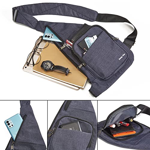 Image of Seoky Rop Sling Bag Slim Personal Purse Pocket Small Crossbody Chest Bag | Lightweight,Ultra Thin,Water Resistance,Anti-pickpocketing,Anti-Thief,Travel Purses,Small Sling Bag,Travel Workout