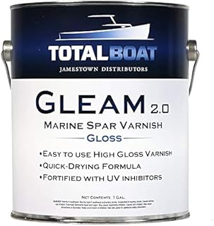 TotalBoat Gleam Marine Spar Varnish, Gloss and Satin Polyurethane Finish for Wood, Boats and Outdoor Furniture (Clear Gloss Gallon)