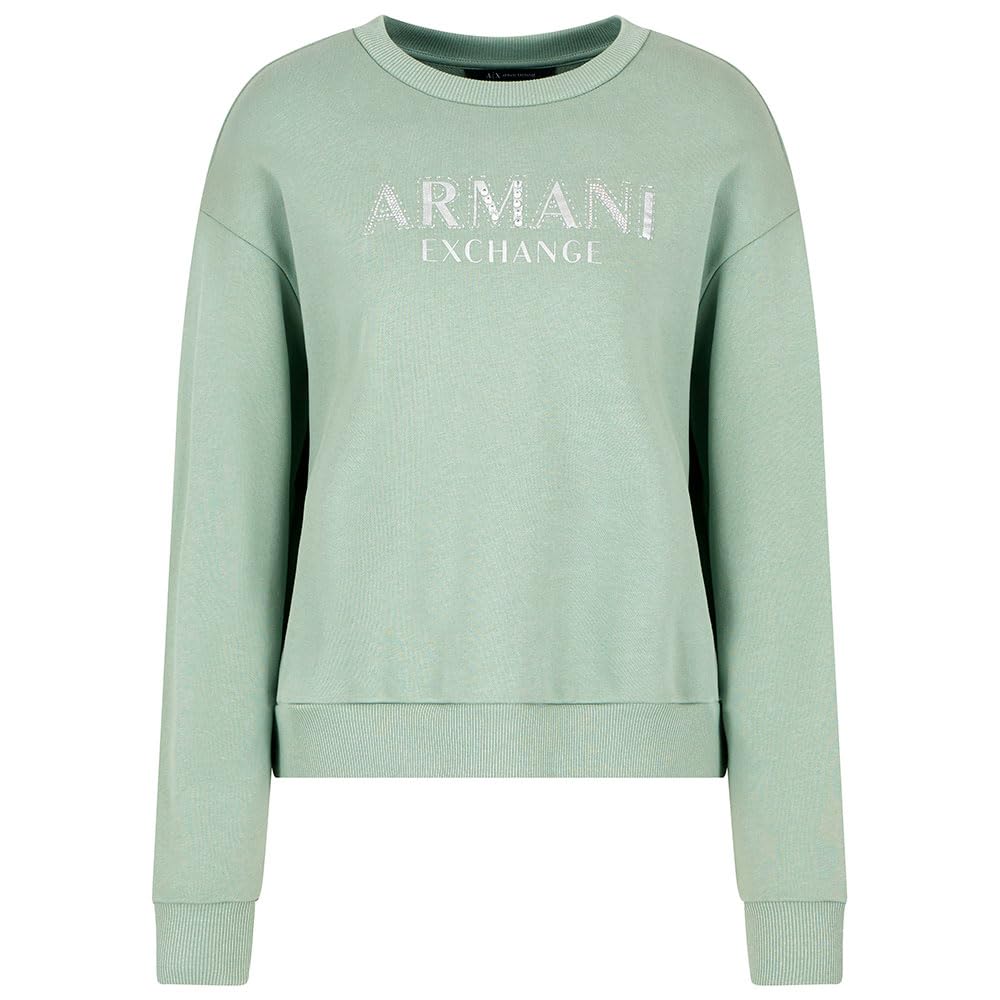 Armani Exchange Arte Sella, Sustainable, Shiny Logo Lettering Maglia di Tuta Donna (Pacco da 1)