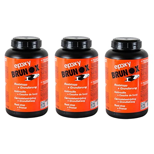Brunox Lot de 3 apprêt époxy Anti-Rouille 1 l