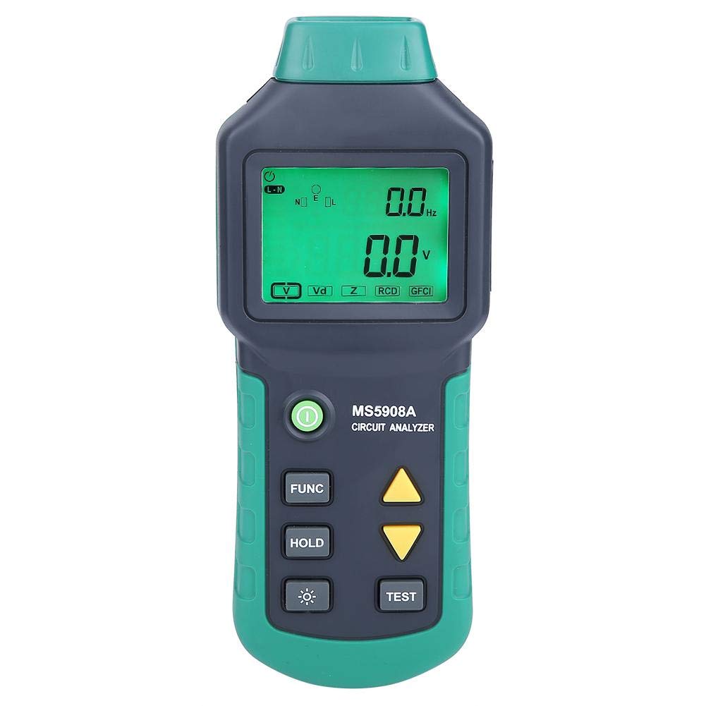 Akozon Analizador de circuitos LCD, Probador de voltaje GFCI RCD(AC100-240V)