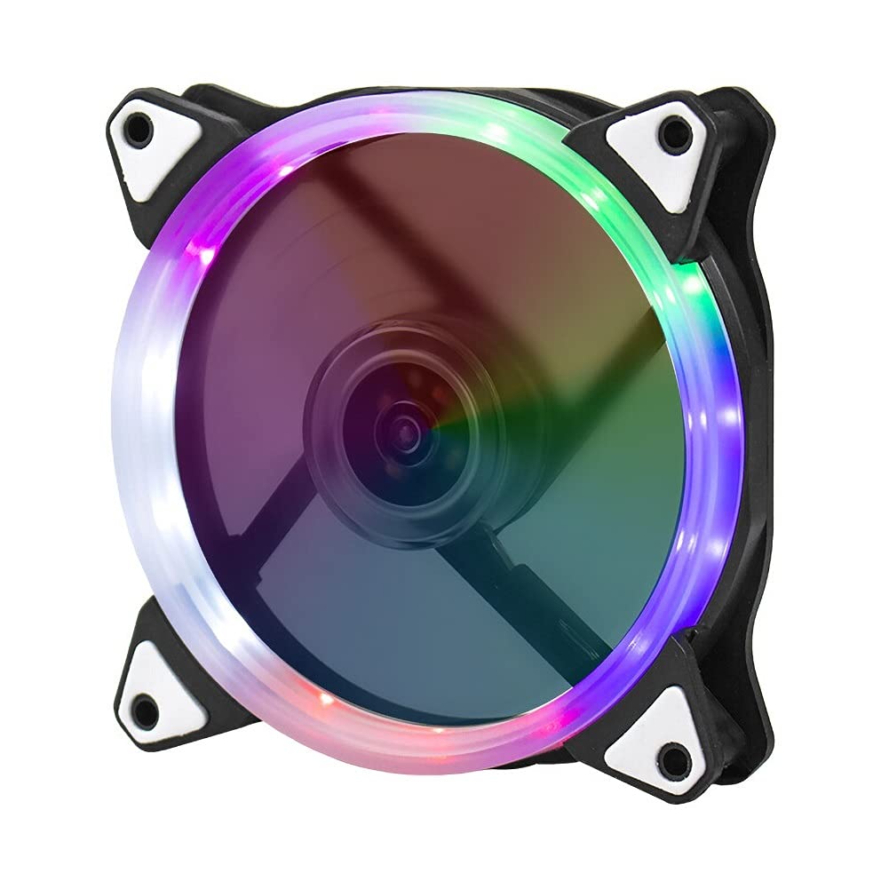 Ventilador de enfriamiento por ordenador de 120 mm PC RGB FAN AJUSTABLE DE CASO DE RADIADOR DIRIGIÓ Ventiladores más fríos de disipador de calor for computadora PC(black-Soul Eater1)