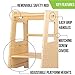 KidzWerks Child Standing Tower Kids Kitchen Step Stool Toddler Wood Stepping Stool - Children's Montessori Stool - Adjustable Platform, Natural Wood