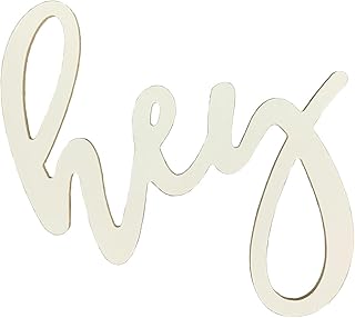 5PCS Hey Unfinished Wood Words Script Wooden Sign, Blank Hey Y’All Wooden Cutout for Wreath Crafts/Painting/Wall Decor/Letter Board