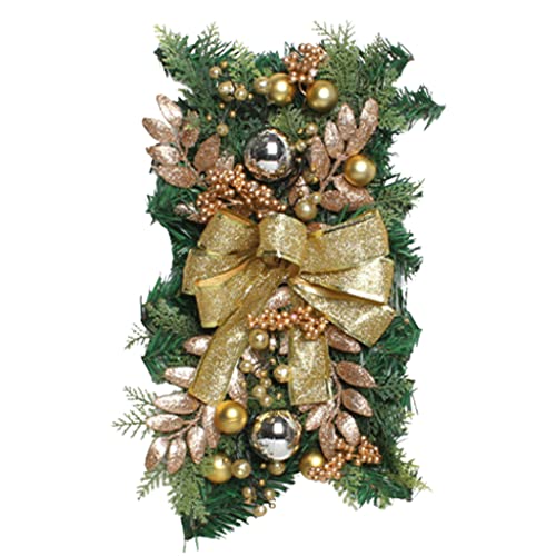 Couronne de Noël carrée 48 cm et guirlande d'automne pour porte