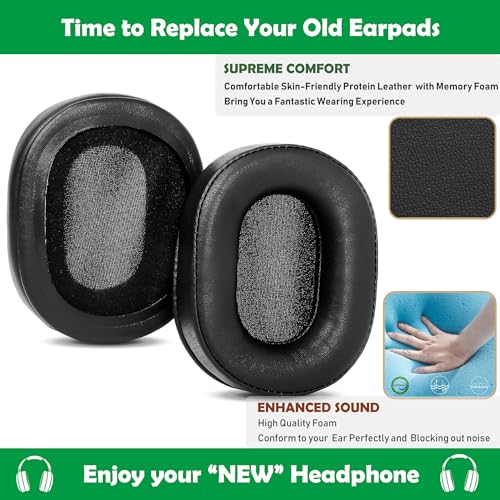 Almohadillas cómodas de reemplazo compatibles con auriculares inalámbricos House of Marley Positive Vibration XL ANC con cuero más suave y espuma miniatura 5