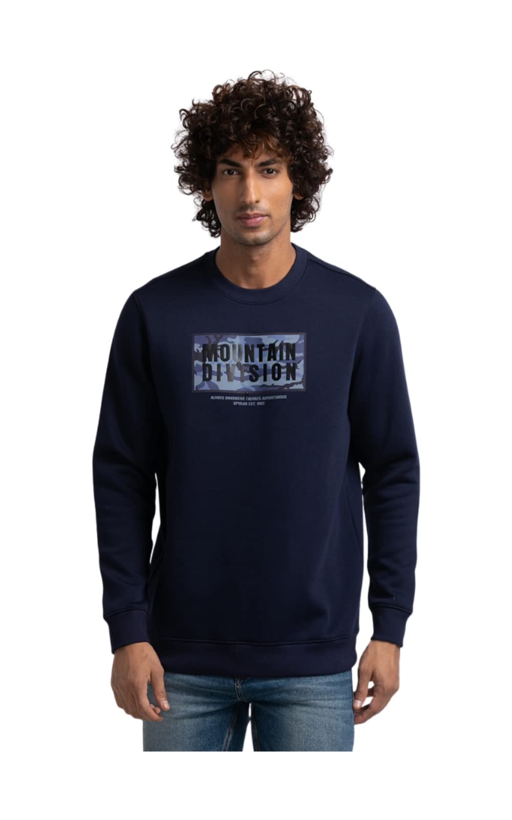 spykar Men's Cotton Round Neck Sweatshirt (MSS02BBLW177)-picture-33