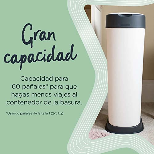 Miniatura 5 de Tommee Tippee Contenedor Para Pañales Twist And Click Xl, Incluye 1 Recambio Con Lámina Antibacteriana Multicapa, Blanco