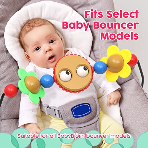 Vikos Products Toy Bar For Baby Bouncer - Googly Eyes Toy Plays Music And Balls Make Tinkling Sounds - Baby-Safe Plastic Baby Bouncer Toys - Easy To Install Baby Bouncer Accessory #TOP3