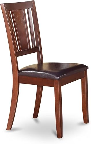 Miniatura 4 de East West Furniture DUC-MAH-LC Dudley - Sillas de cocina y comedor tapizadas de piel sintética, juego de 2, caoba Duc-mah-lc,Negro