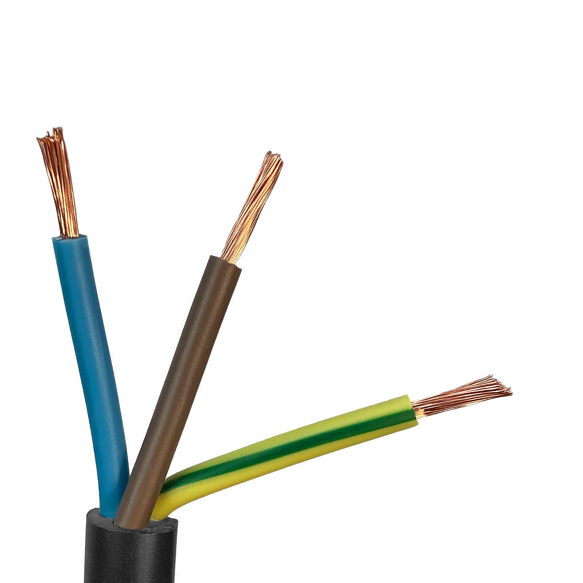Hilark Câble 3 fils 1,5 mm2 H05RR-F 3x1,5 mm2 OW (3g1,5 mm2) (25m, Noir)